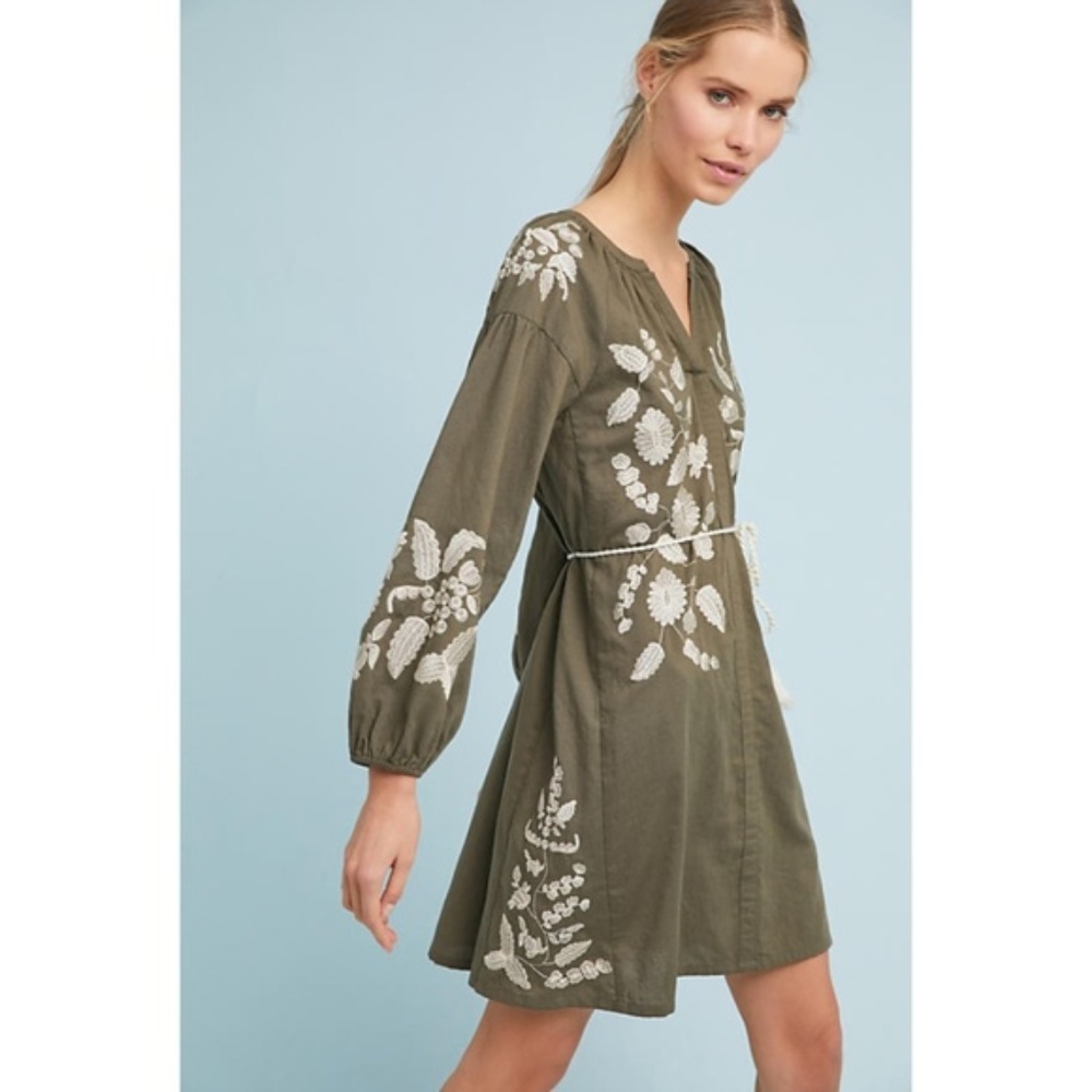 NWT RARE ANTHROPOLOGIE RIYA Embroidered Dress